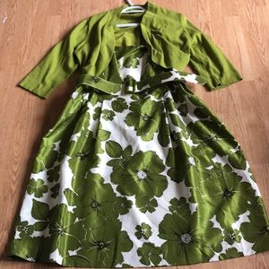 18W Floral print dress with shawl & belt